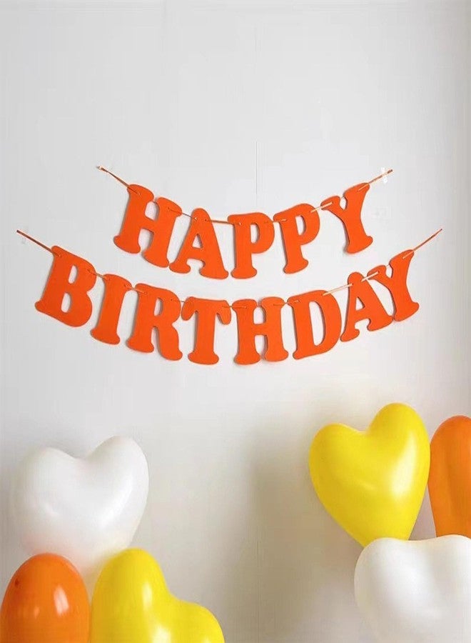 PLAP Birthday Party Felt Banner Decorated with Orange Happy Birthday Banner - Image 3